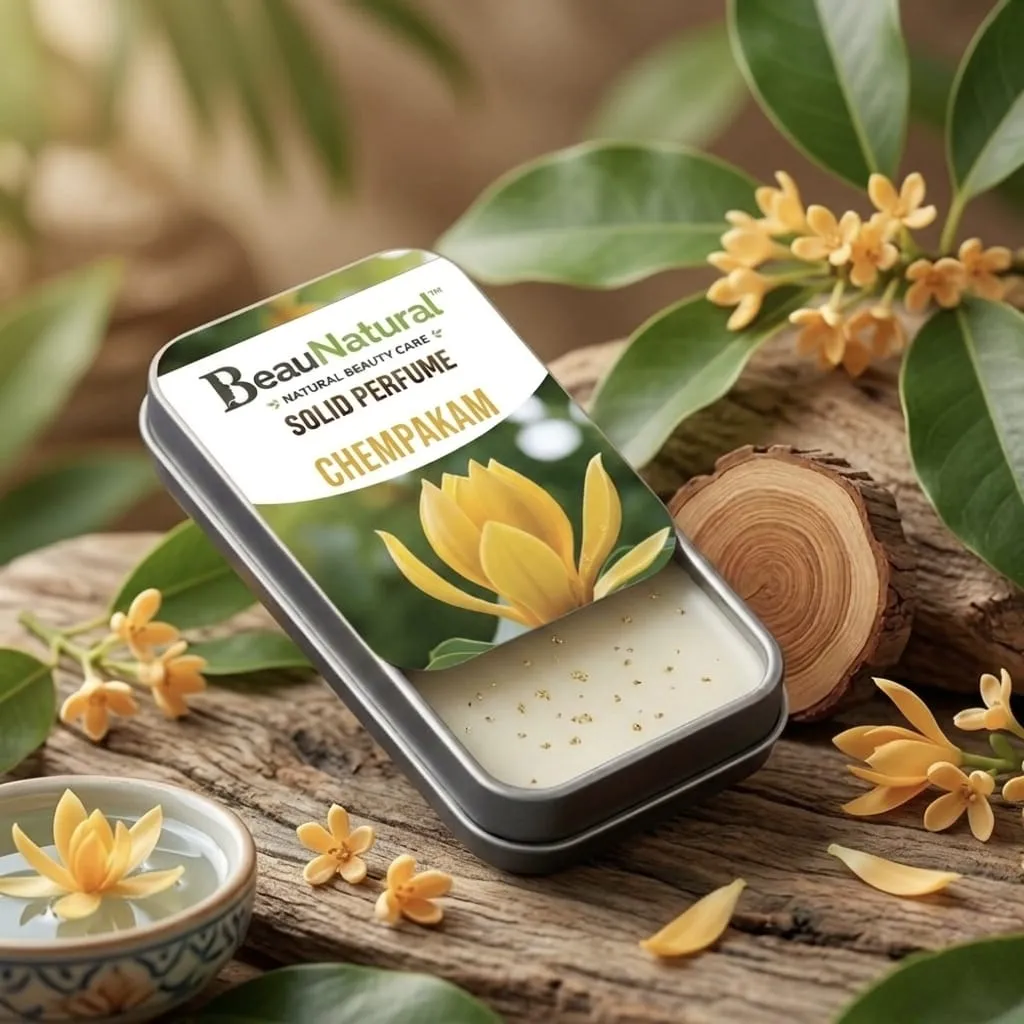 BeauNatural Premium Chempakam Solid Perfume – Exotic Floral Fragrance (Natural & Alcohol-Free)